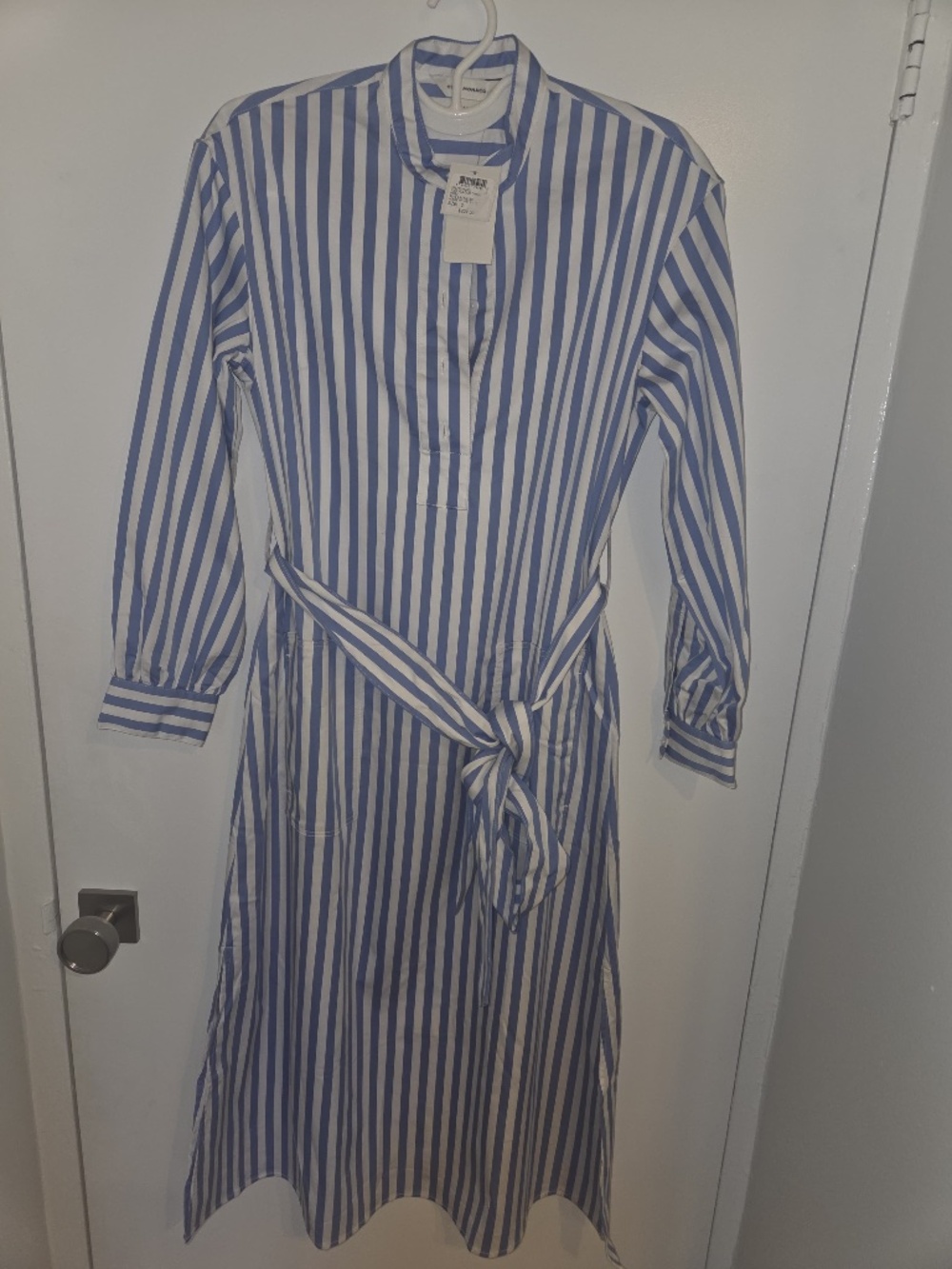 Club Monaco Long Sleeve Stripe Midi Dress-Small